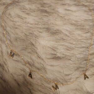 DEAR MAMA! Adornia Mama Dangle Necklace Gold NEW